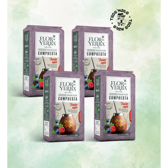 Pack Flor de Yerba Frutos Rojos x4 (500 g c/u) - vista principal